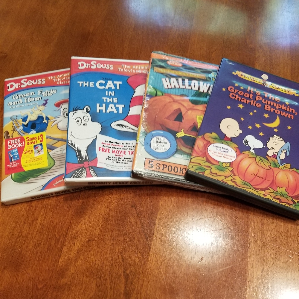 Kids DVD'S- Dr. Seuss, Spongebob and Peanuts
